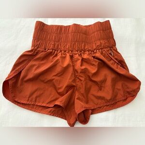 Free People Movement Rust colored High-Waisted Shorts